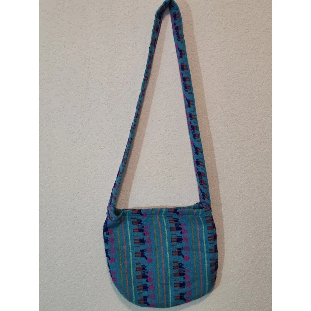 Boho Hippie Festival Crossbody Bag Made in Mexico Turquoise Pink Green